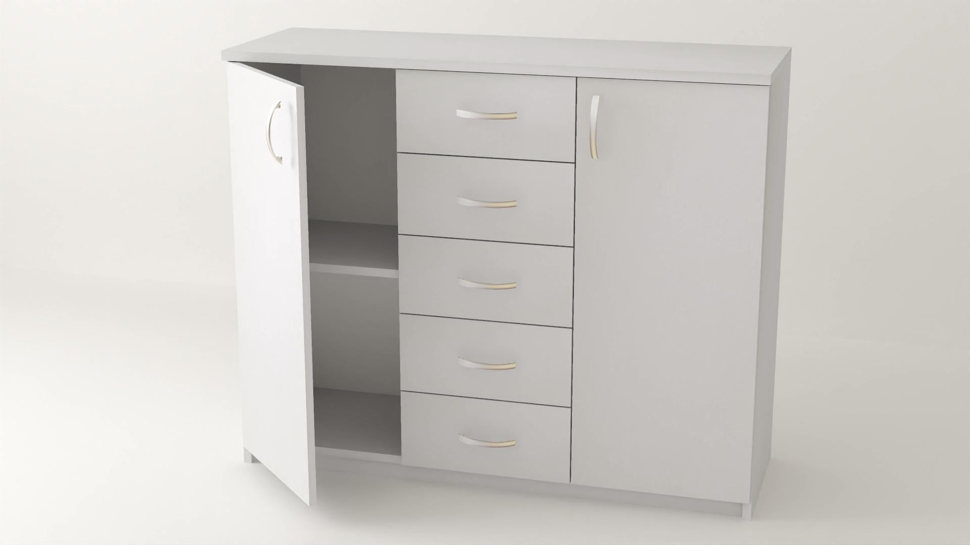 Комод Алекса ВК-9 132х38х92 см Белый Комод Алекса ВК-9 132х38х92 см Белый