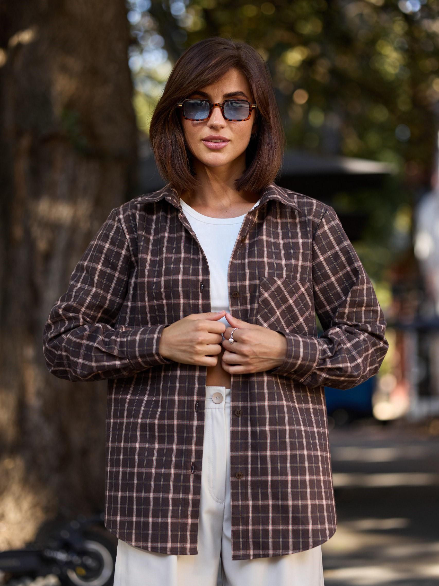 Рубашка женская Fanme S-M Коричневый (101-58804) Рубашка женская Fanme S-M Коричневый (101-58804)