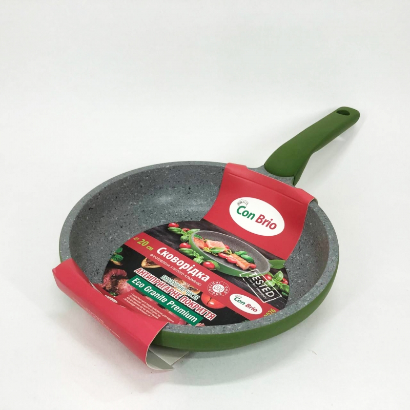 Сковорода Con Brio CB-2026 Eco Granite 20 см Green (tf5157) - фото 3