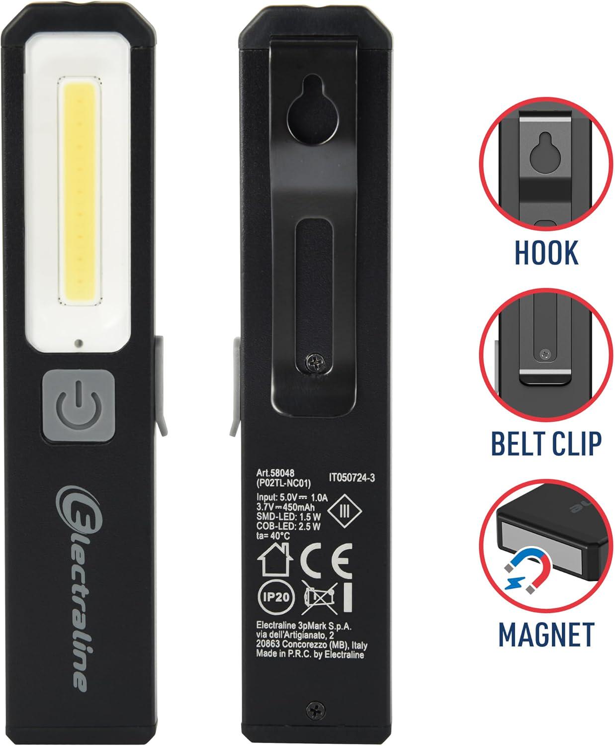 Ліхтар Electraline EDC LED кишеньковий 6 режимів 200 Лм USB-C - фото 2 Ліхтар Electraline EDC LED кишеньковий 6 режимів 200 Лм USB-C - фото 2