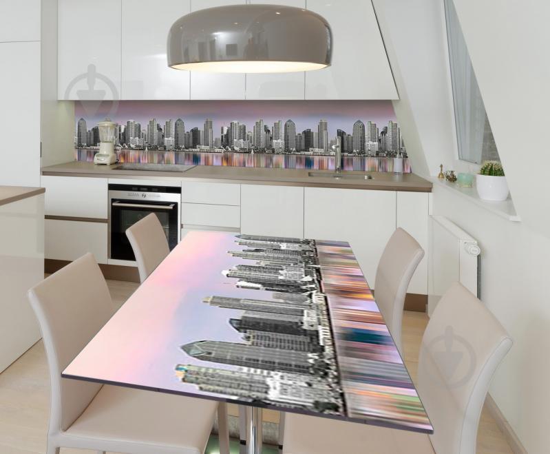 Наклейка 3Д виниловая на стол Zatarga «Отражение будущего» 600х1200 мм для домов, квартир, столов, кофейн,