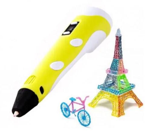 Ручка для рисования 3D Pen2 MyRiwell с LCD дисплеем Желтый - фото 2 Ручка для рисования 3D Pen2 MyRiwell с LCD дисплеем Желтый - фото 2