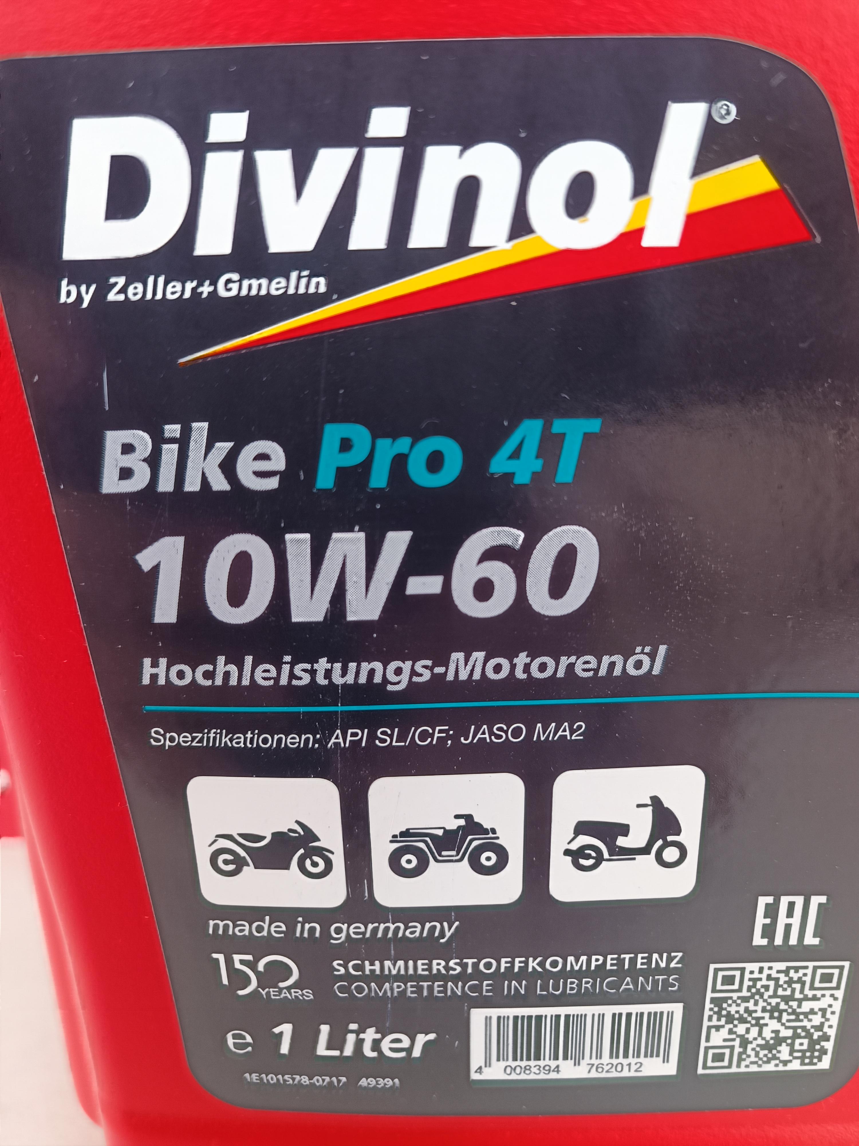 Моторне мастило Divinol Bike Pro 4T 10W-60 1 л (49391) - фото 2