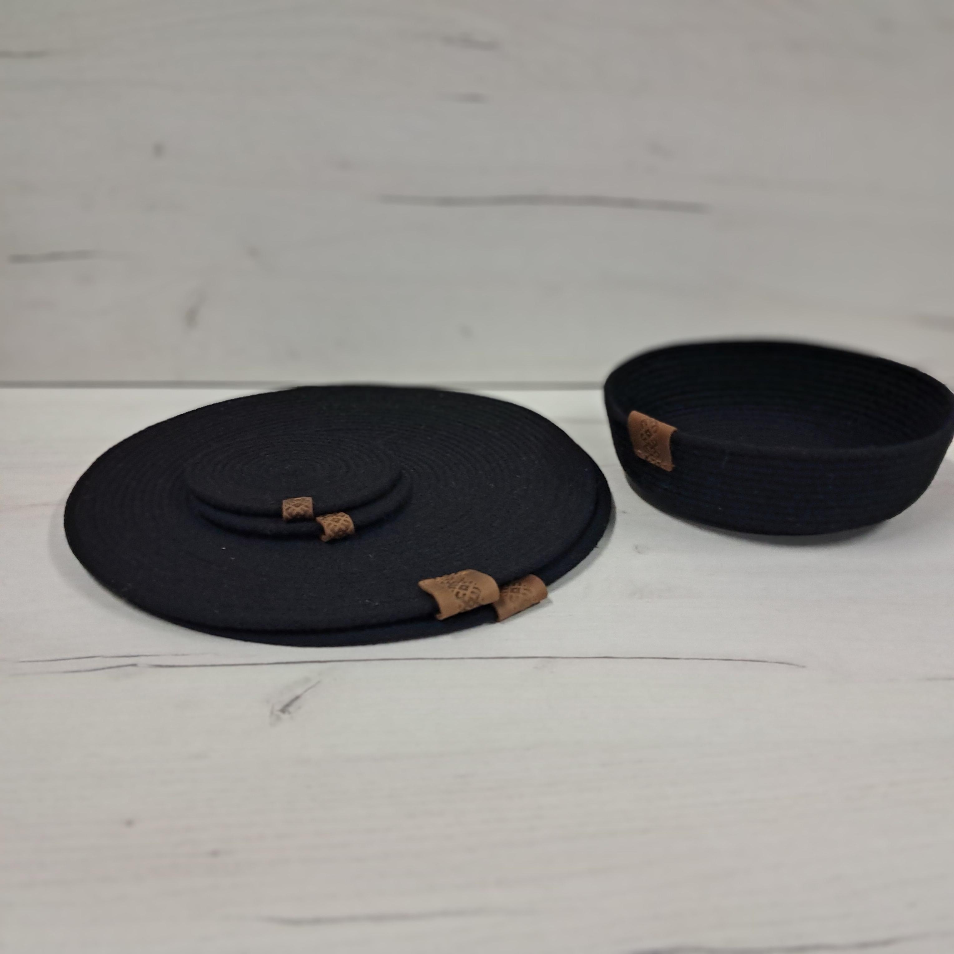 Плейсмат из джута и хлопкового шнура под горячее Черный (23572006) - фото 2 Плейсмат из джута и хлопкового шнура под горячее Черный (23572006) - фото 2