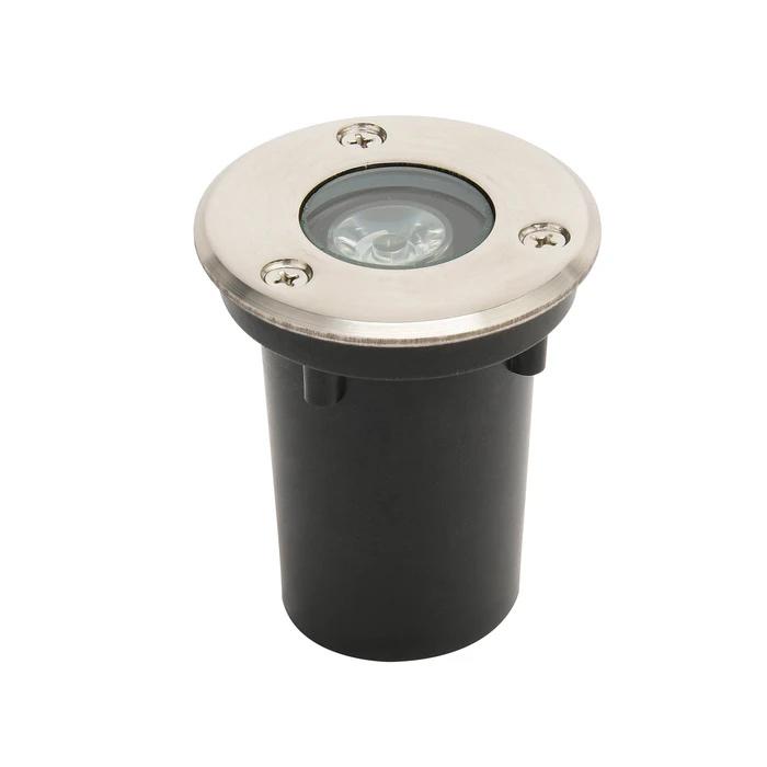 Тротуарный светильник круглый HOROZ ELECTRIC AZUR-1 LED 1W 100 Lm 85-265V IP67 d 65 мм Хром матовый (079-029-0001-010)