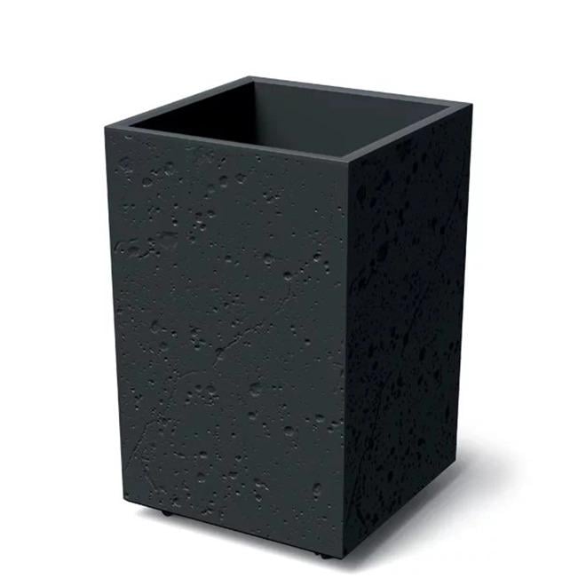 Горщик пластмасовий на роликах Sierra Square High Beton Effect 38,5х38,5 см Черный бетон (DSIH400E-B411)