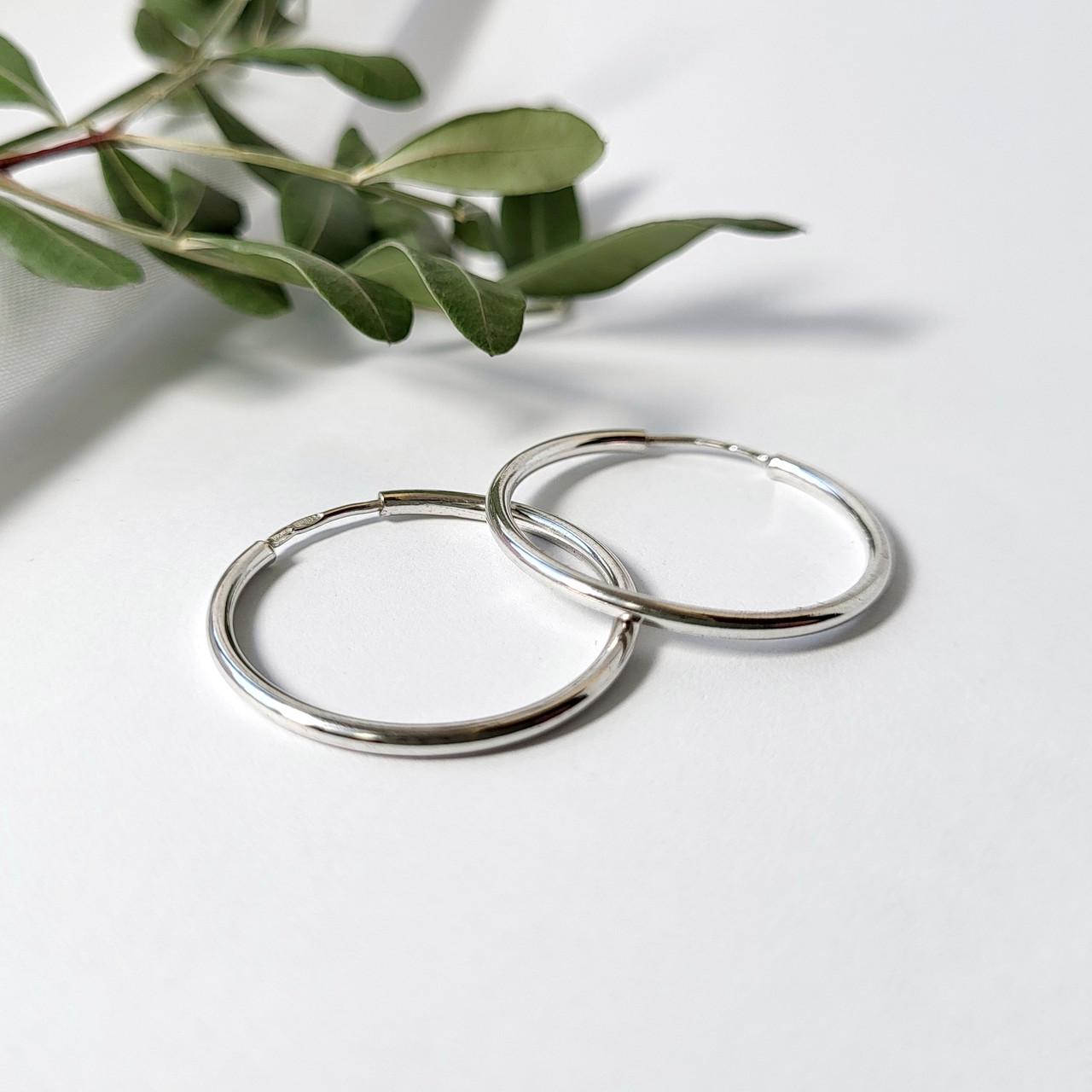 Серебряные серьги пара кольца 25 мм 925 проба 2,70 г (2080/25)