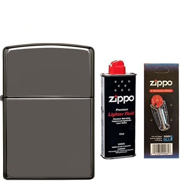 Зажигалка ZIPPO 150 Classic Black Ice бензин/кремни