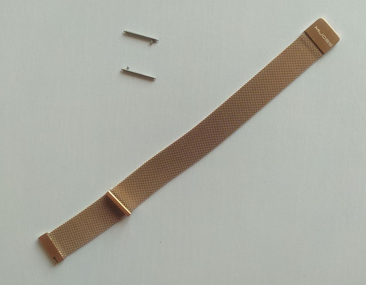 Ремешок для смарт-часов Mijobs 20 мм миланская петля металлический Золотой/Розовый (1565P) - фото 7 Ремешок для смарт-часов Mijobs 20 мм миланская петля металлический Золотой/Розовый (1565P) - фото 7