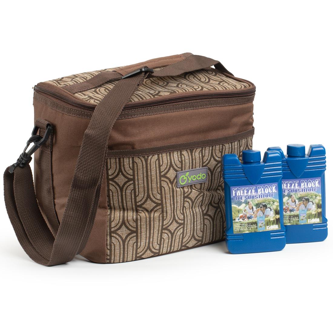 Сумка холодильник термосумка YODO 8 Нейлон 600D с 2 аккумуляторами холода 8 л Brown (YD210575)