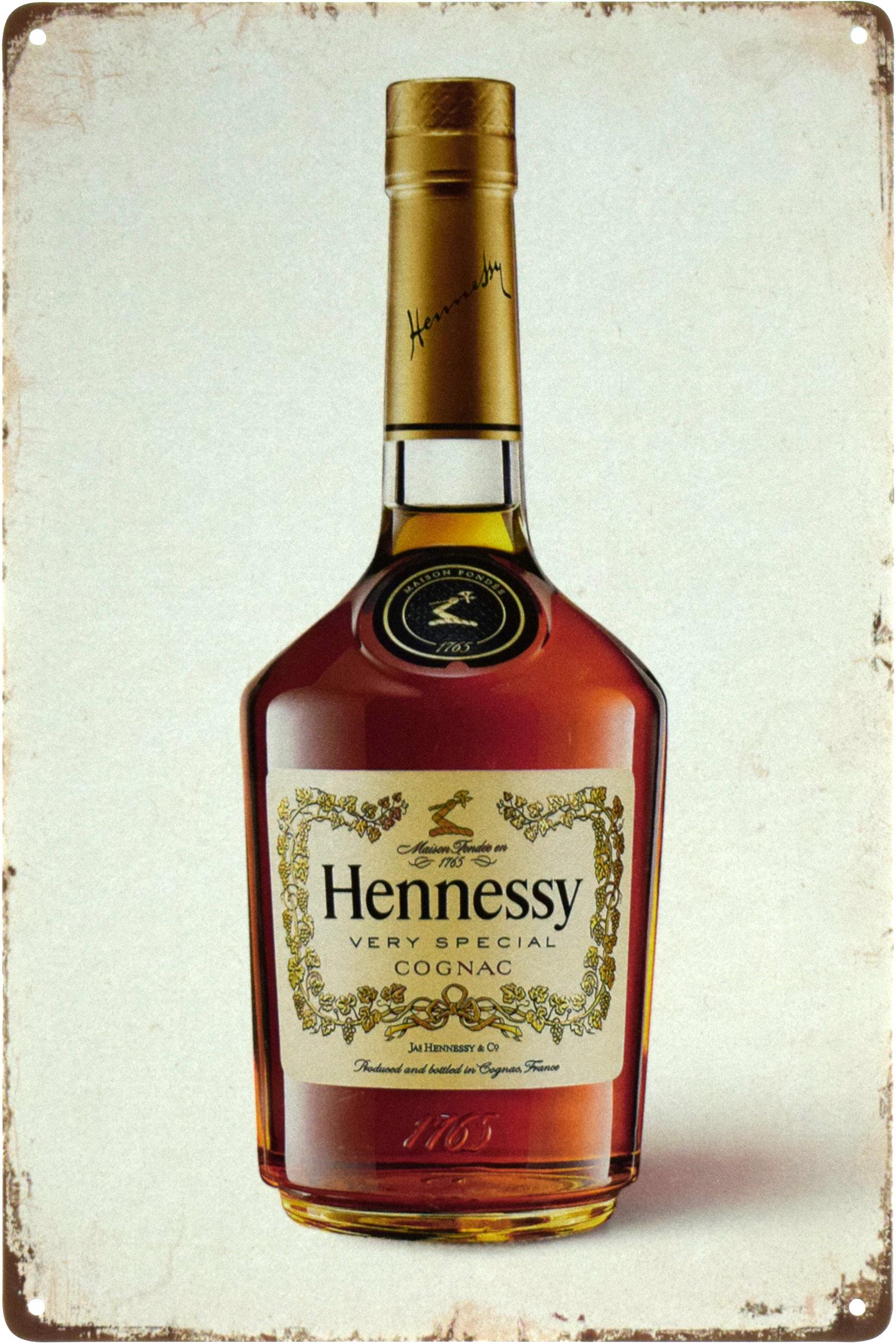 Металева табличка Hennessy Білий фон 20x30 см