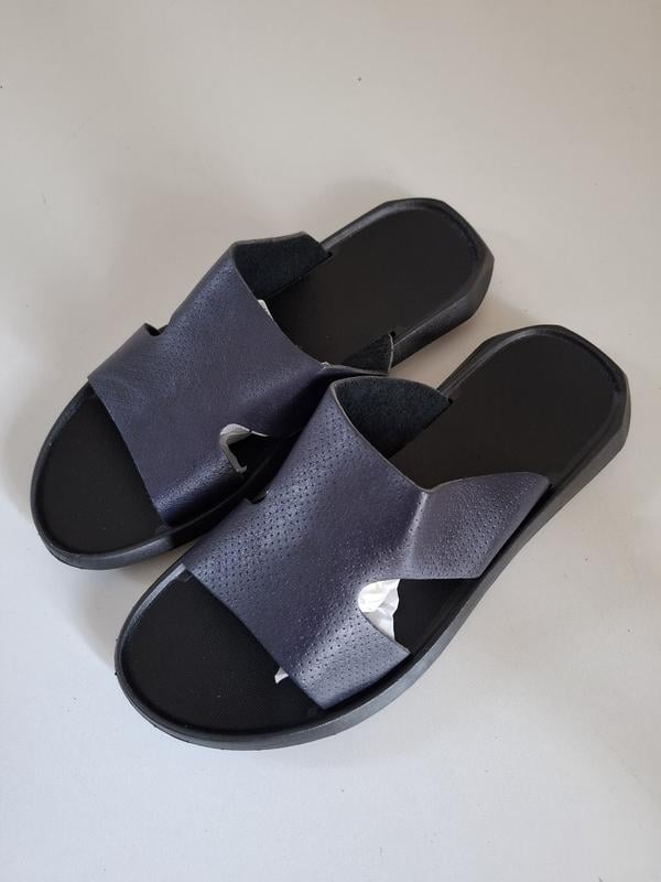 Шльопанці жіночі df-shoes персована шкіра р. 37/23,5 см Синій (35729851)