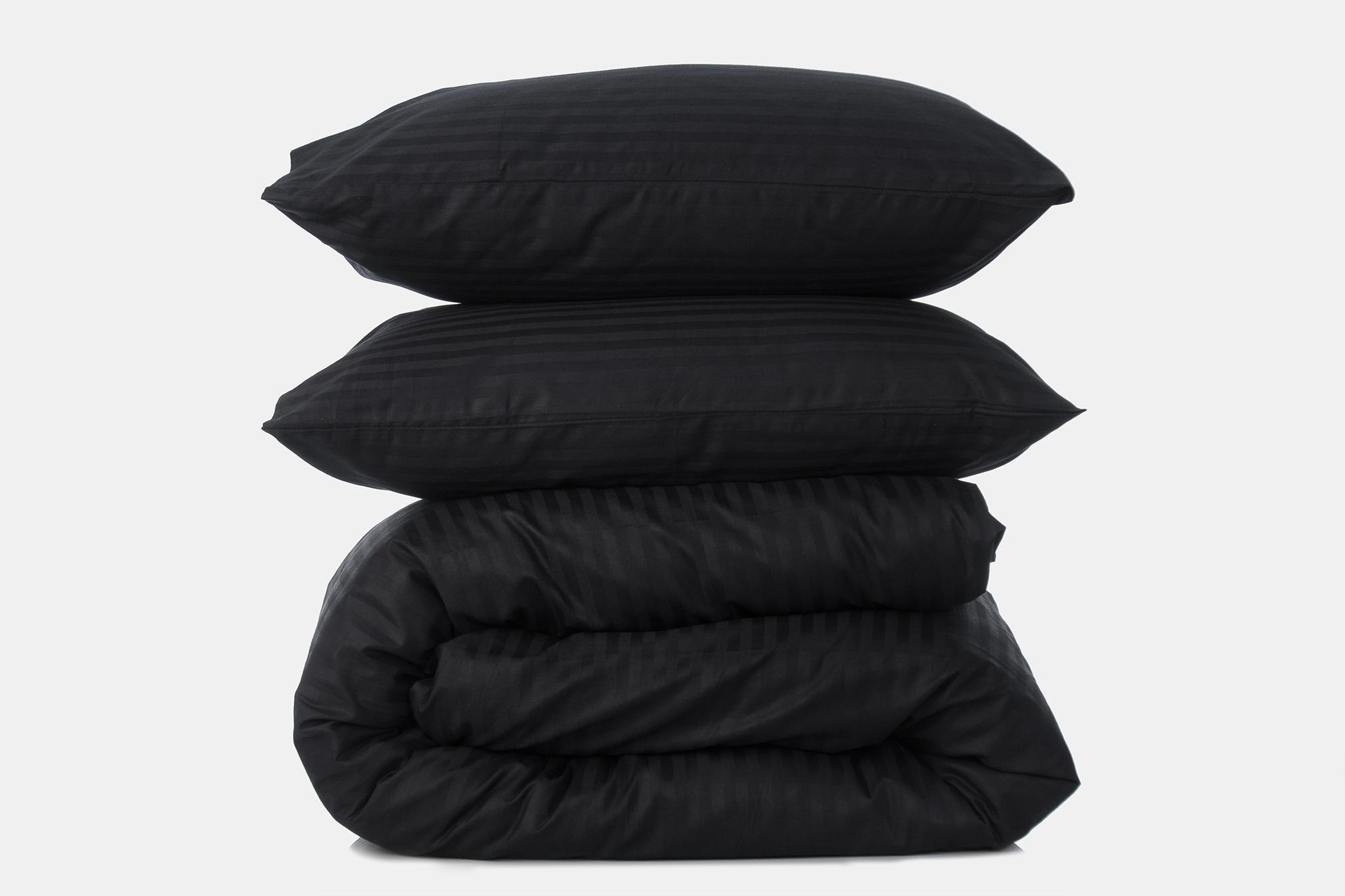 Комплект постельного белья евро Amore 4007Dblack страйп-сатин Черный (KPB-Ae-ST240Lux-4007Dblack70x70_)