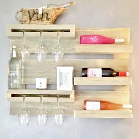 Полка для вина настенная из дерева Гонохара Бланже (ПНК-019901)