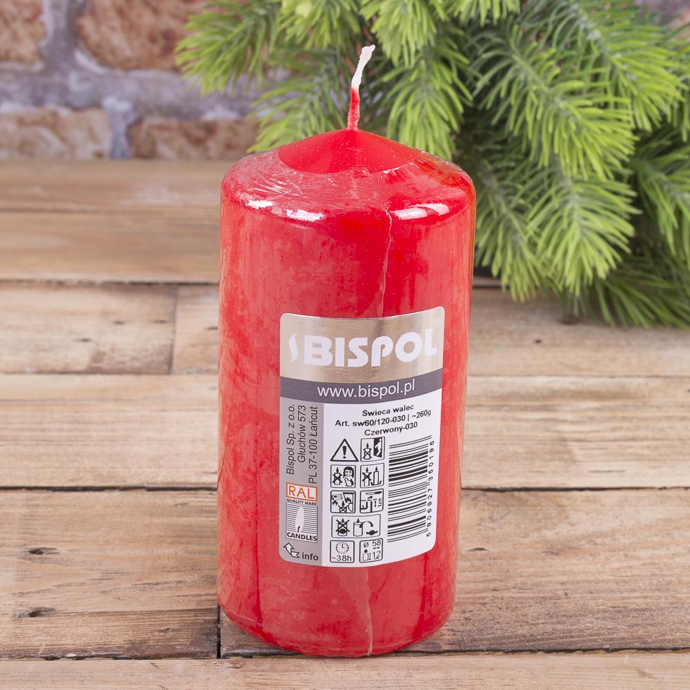Свеча bispol цилиндрическая 60х120 мм Красный (2179-4) Свеча bispol цилиндрическая 60х120 мм Красный (2179-4)