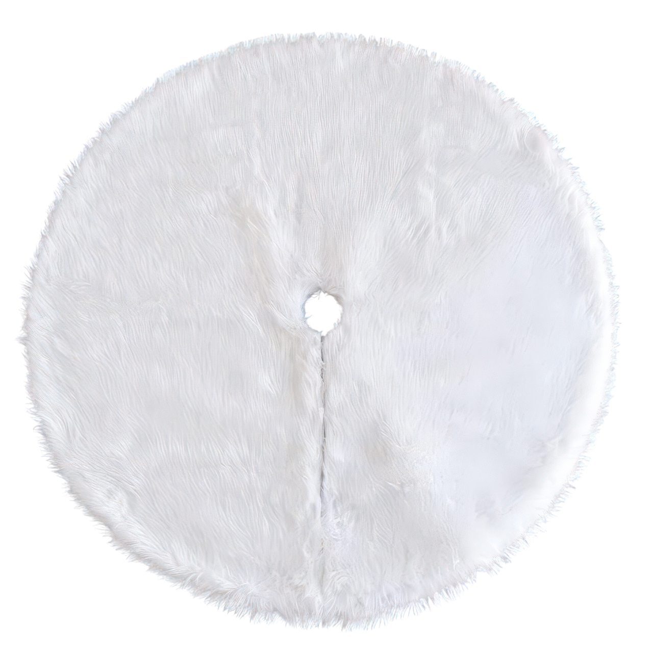 Коврик-юбка под елку меховой круглый 78 см Белый (DEKKUL-1383)