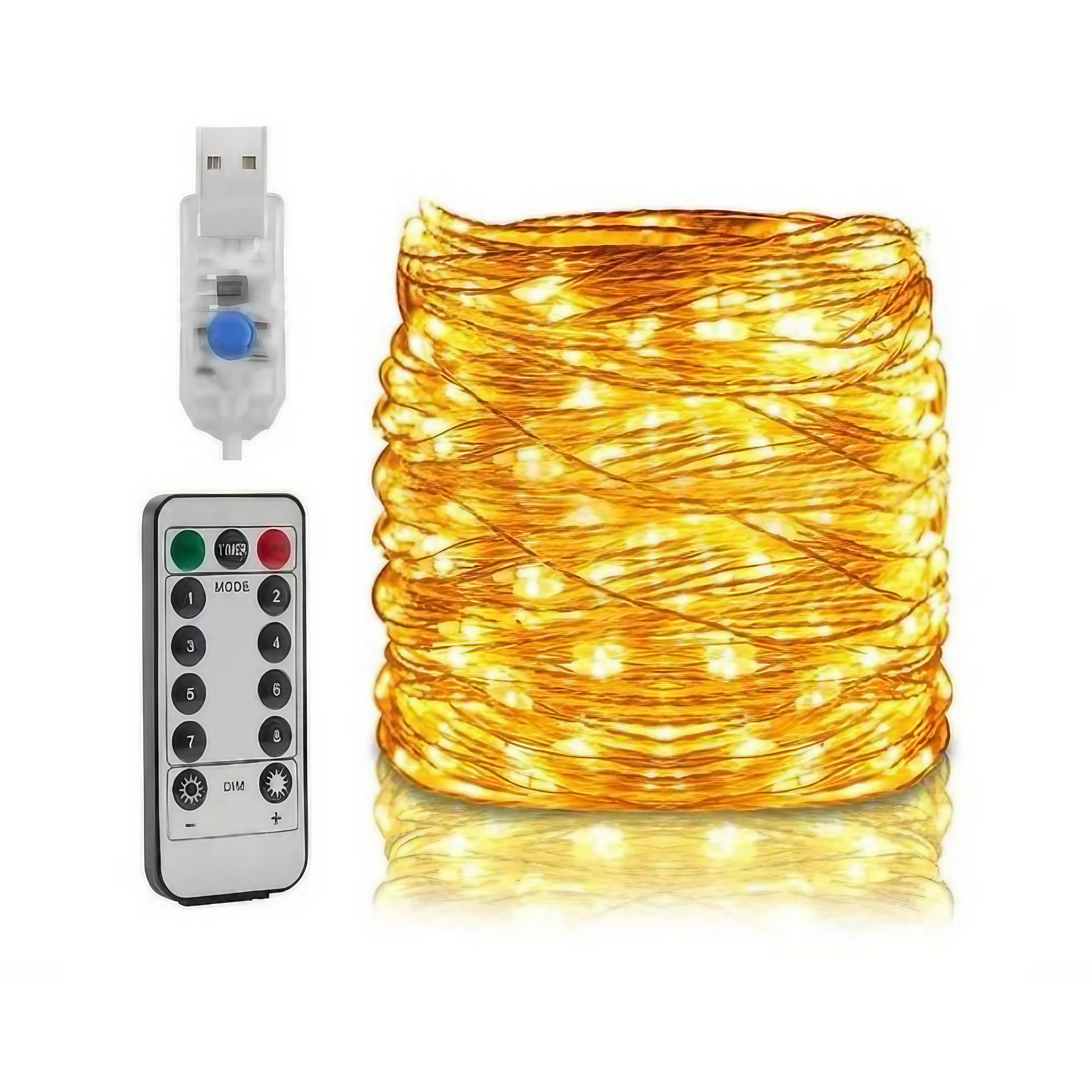 Гірлянда роса мідний дріт 1000 LED 100 м Теплий білий (and: 3605)