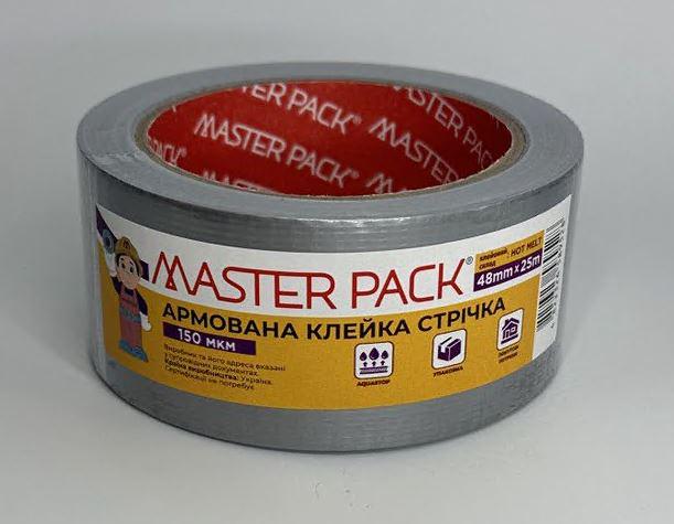 Стрічка армована клейка Master Pack 48 мм 25 м Сірий - фото 1