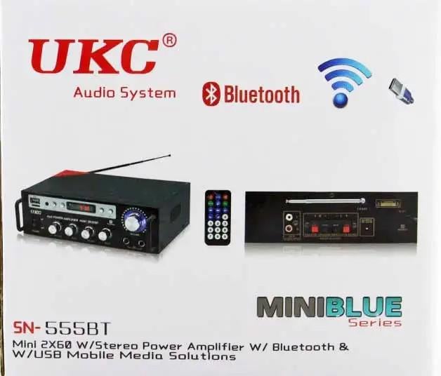 Підсилювач потужності звуку Bluetooth/Караоке FM/USB/SD-карта 2х60W UKC SN-555BT (20700873) - фото 8