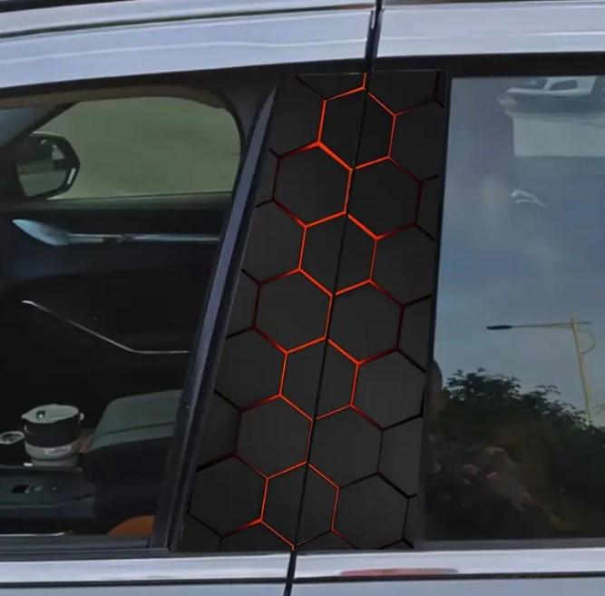 Наклейки на стійки дверей авто ARB 3D TUNING STUDIO Соти Ч 500х220х0,15 мм 2 шт. (14679)