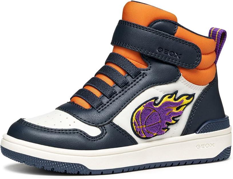 Кроссовки высокие деми Geox J Washiba р. 34 евро White Navy (35948986)