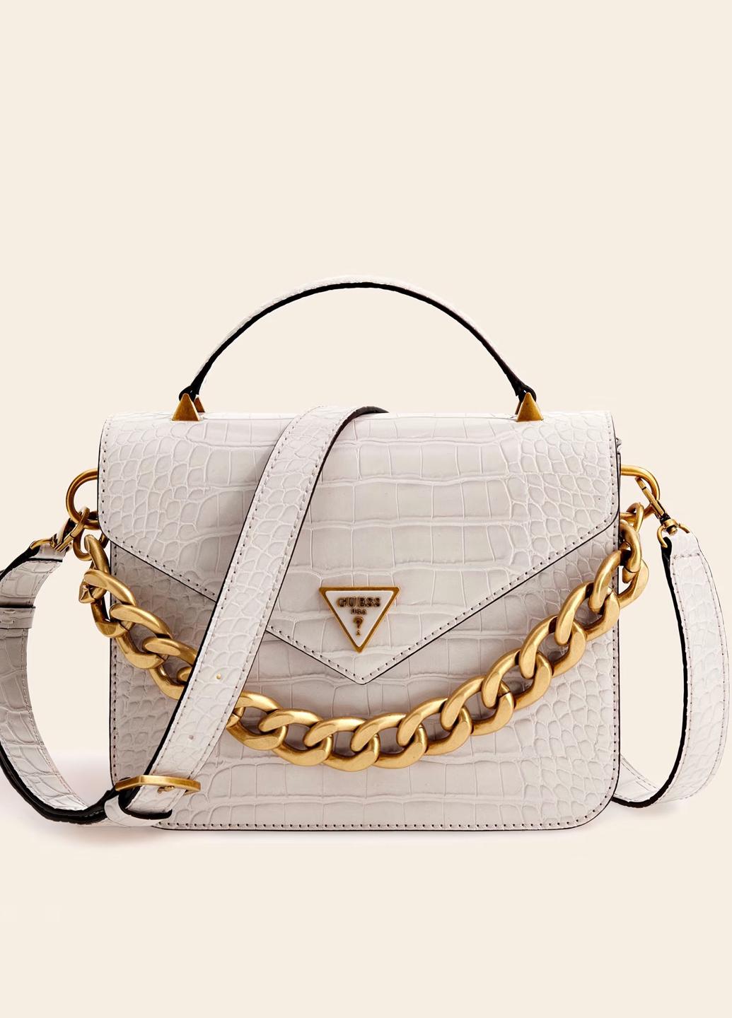 Сумка крос боді жіноча з еко шкіри GUESS RETOUR TOP HANDLE FLAP HWCG8664200-WHI Білий