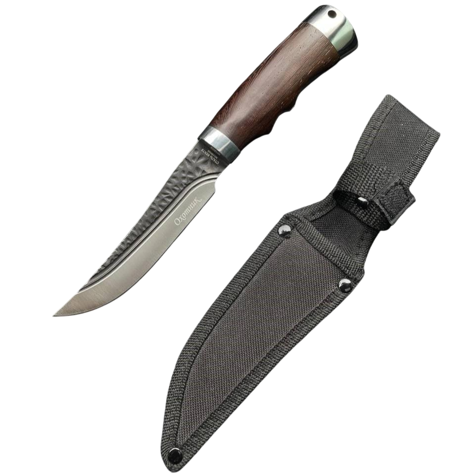 Нож туристический кованная сталь 65х13 ручная работа двусторонняя заточка в чехле