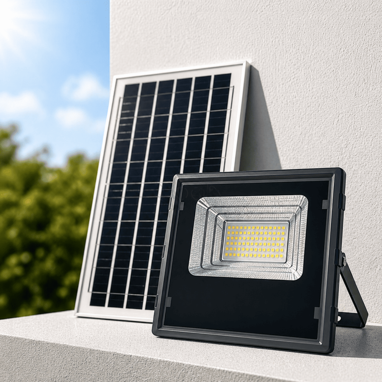 Вуличний прожектор LED 120 LED 200 Вт із сонячною панеллю (HP-5-74)