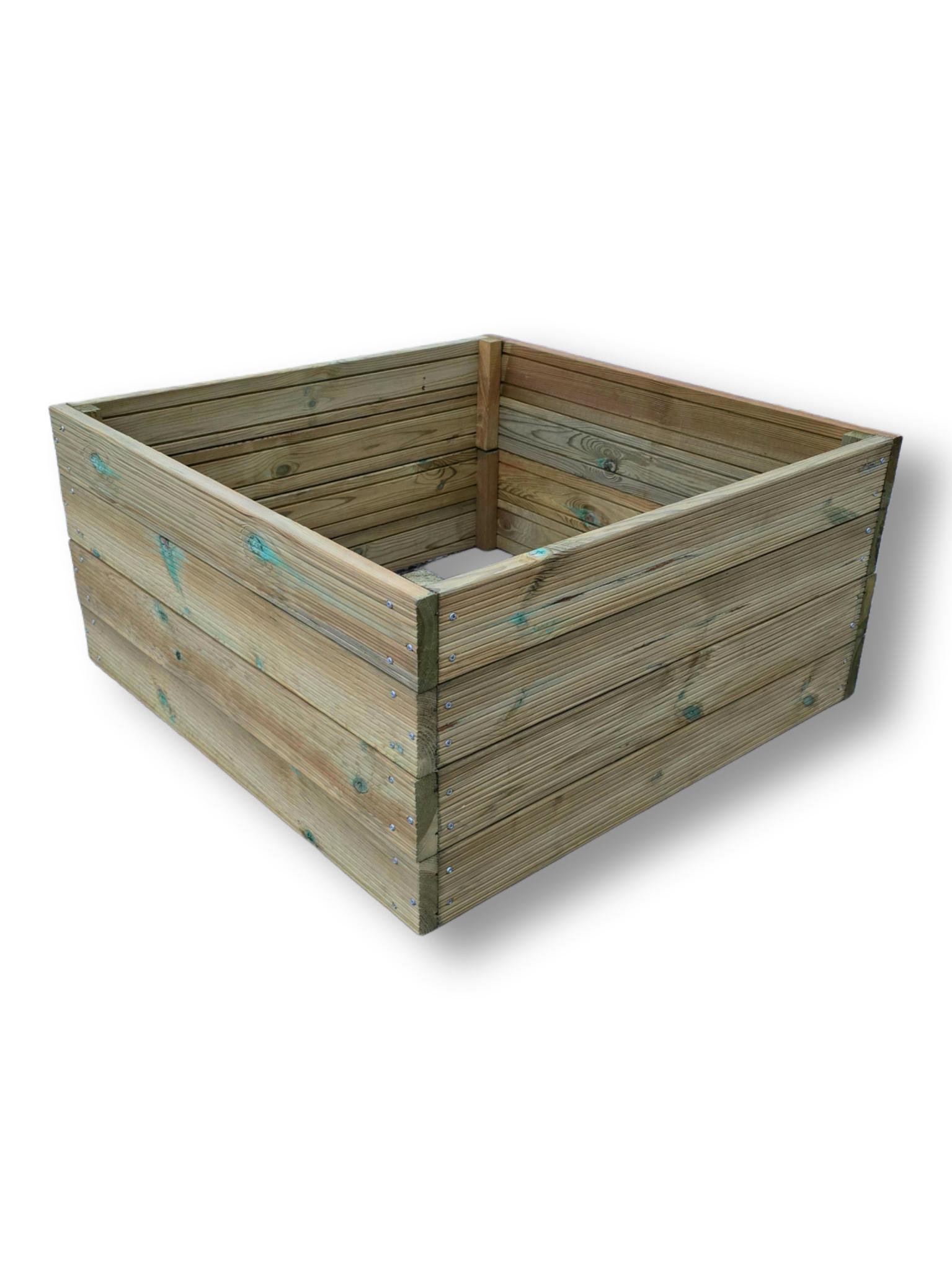 Клумба высокая теплая из дерева импрегнированного 480х1000х1000 мм.