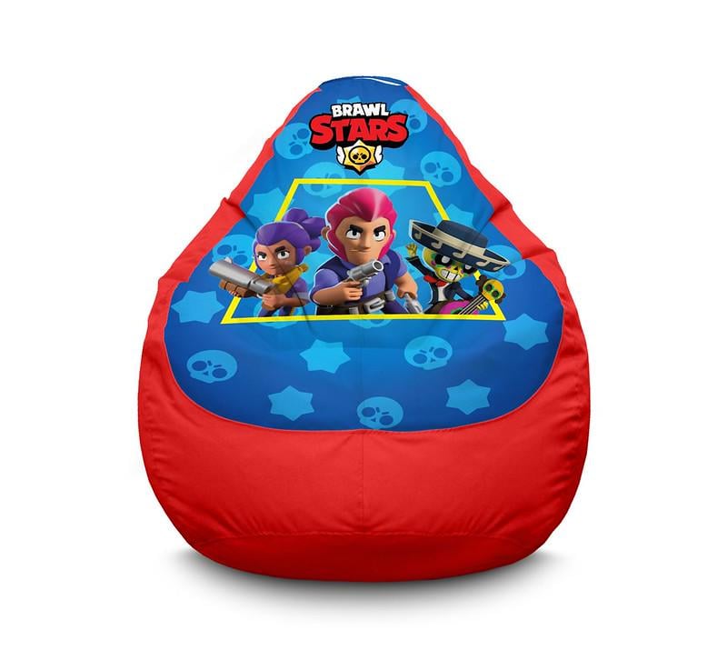 Кресло мешок iPuff Brawl Stars. Heroes Red Оксфорд XL 80x110 см Красный