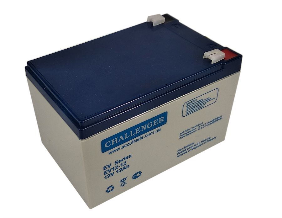 Акумулятор мультигельовий Challenger EVG12-12 12В 12 Аг тяговий для електроскутера/інвалідного візка (00-00012999)