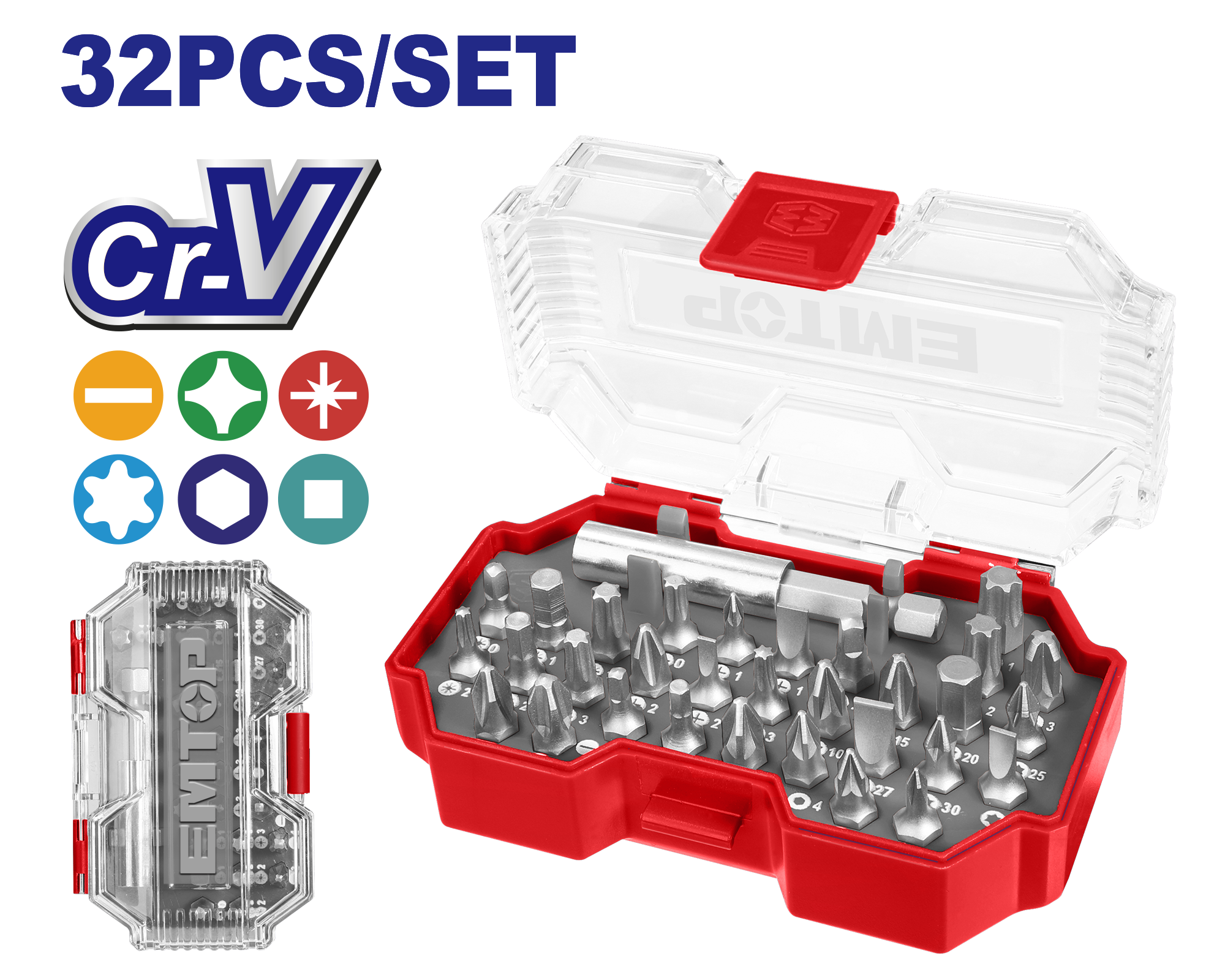 Набор бит EMTOP EMSV3K03 32 шт. - фото 2 Набор бит EMTOP EMSV3K03 32 шт. - фото 2