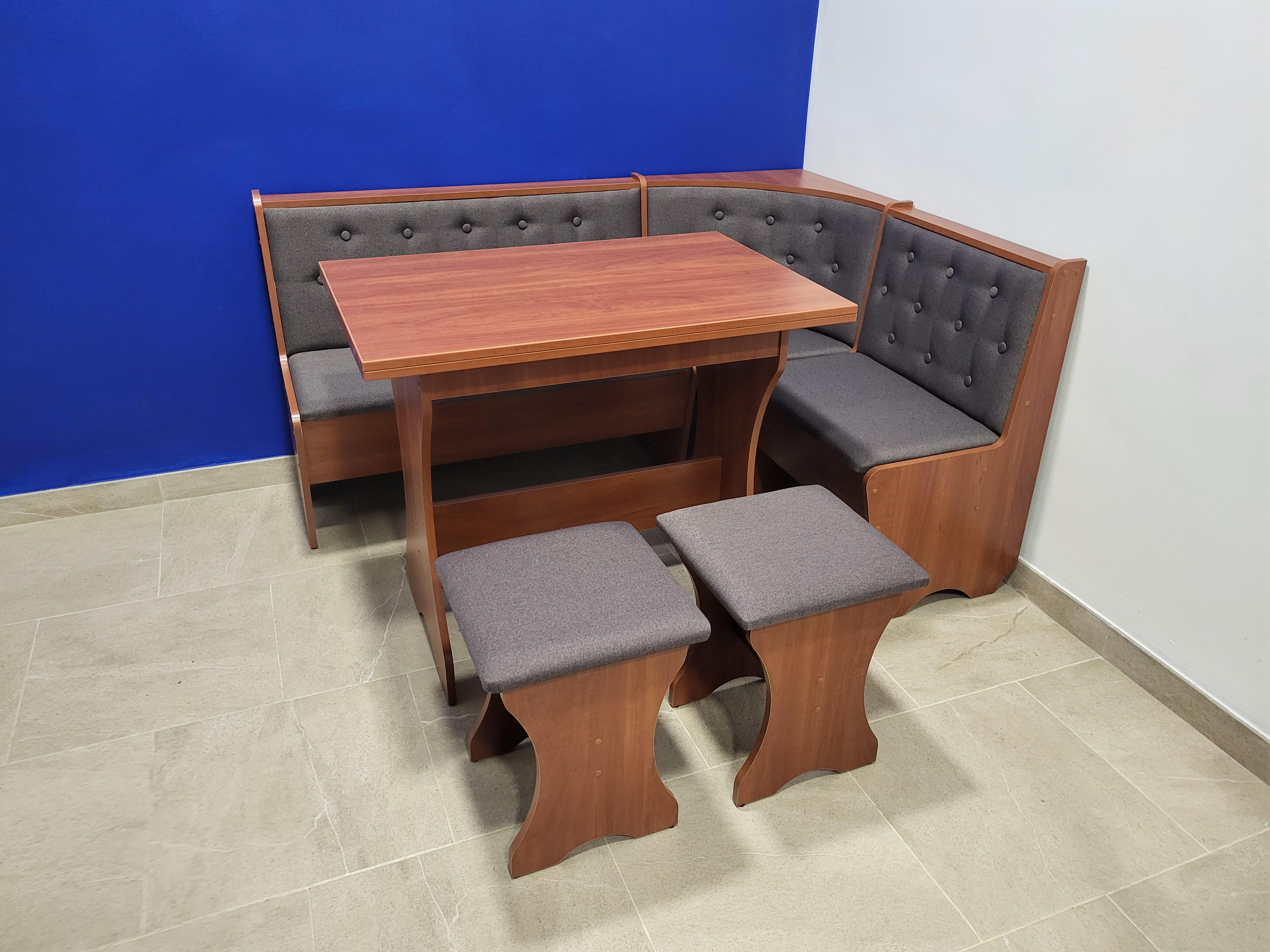 Кухонный уголок со столом и 2 табурета Mebel-Service 113,5х153,5 см Bonus nova 4 Coffee/Яблоня (KSTT-BN-Y)