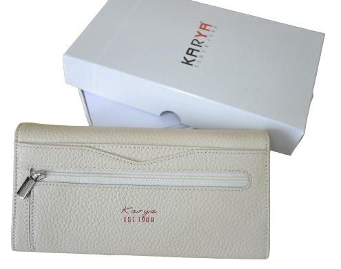 Гаманець жіночий Karya із натуральної зернистої шкіри Світло-бежевий (1196-13)
