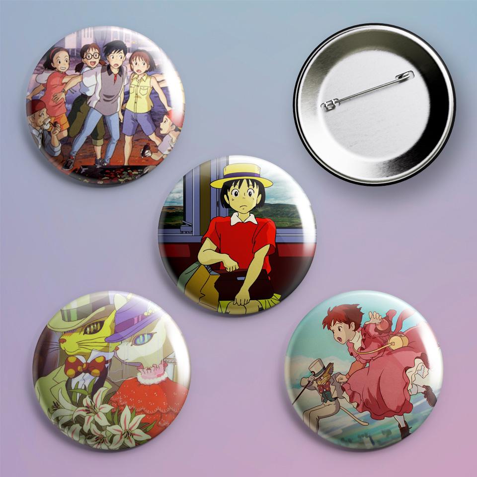 Значки на рюкзак с принтом аниме Шепот сердца Mimi wo Sumaseba 4 шт.