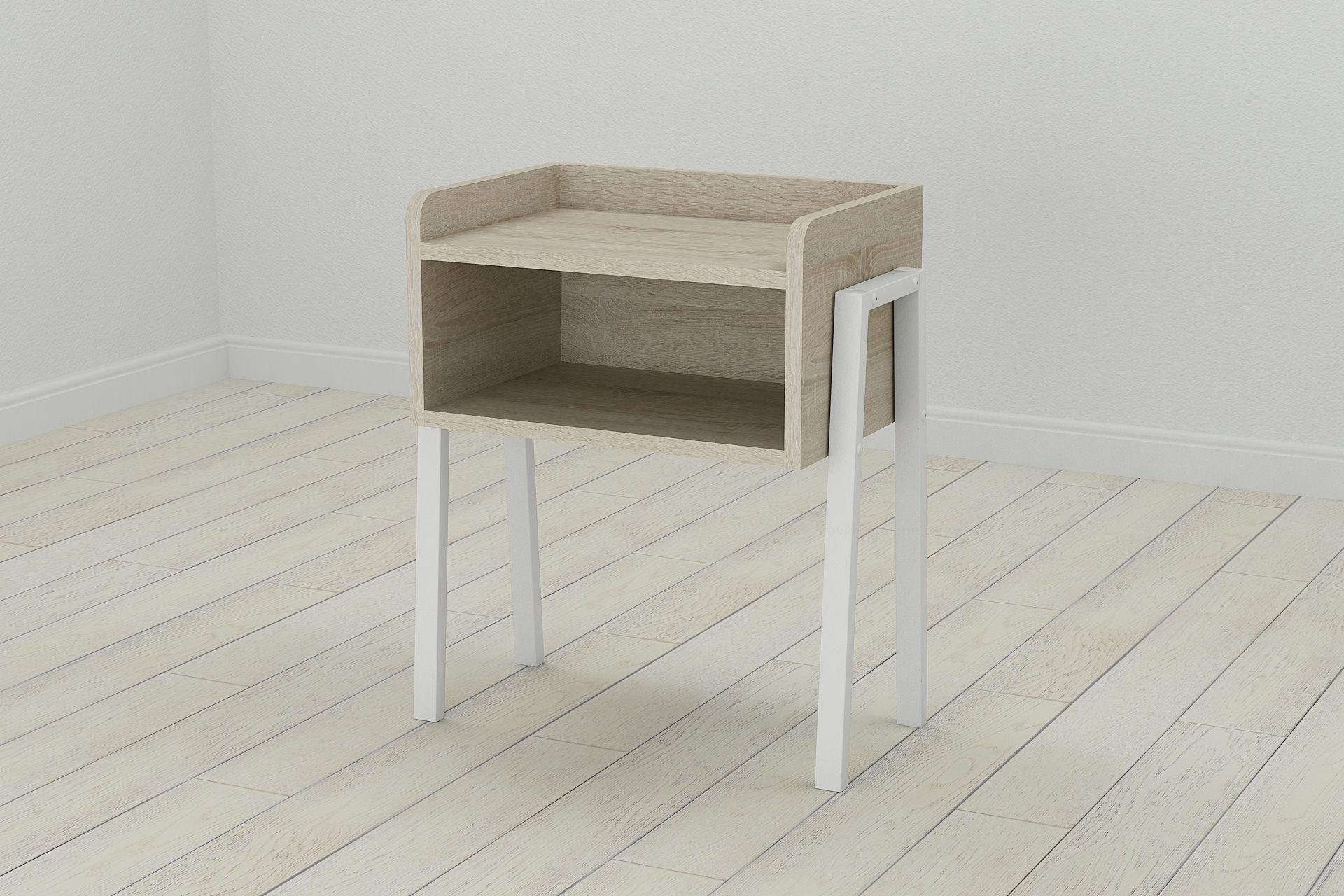 Тумба модульная Ferrum-decor Джузи металл/ДСП 16 мм 540x450x320 мм Белый/Сонома (FRD-102978)