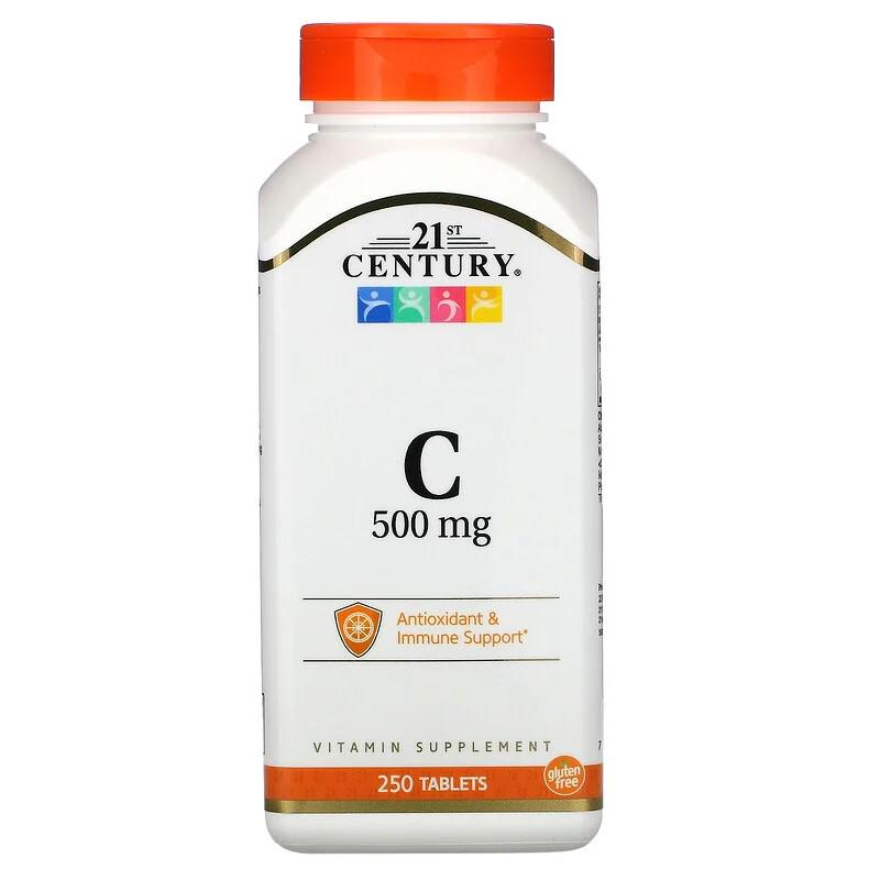 Витамины 21st Century Vitamin C 500 мг 250 таблеток Витамины 21st Century Vitamin C 500 мг 250 таблеток