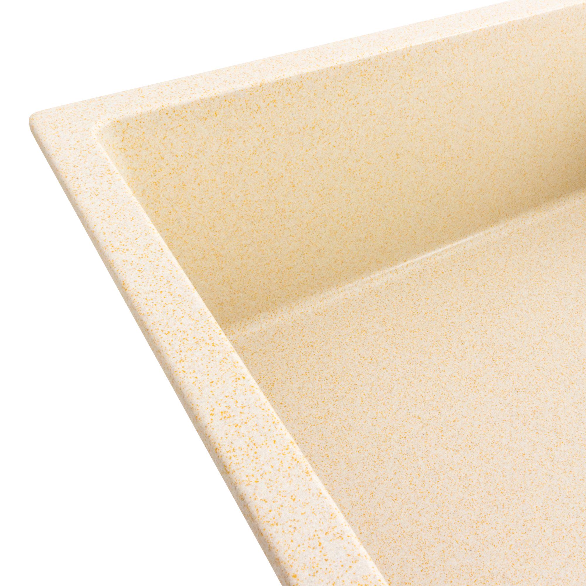 Мойка для кухни гранитная Platinum 8650 DIAMOND матовая Песочный - фото 4