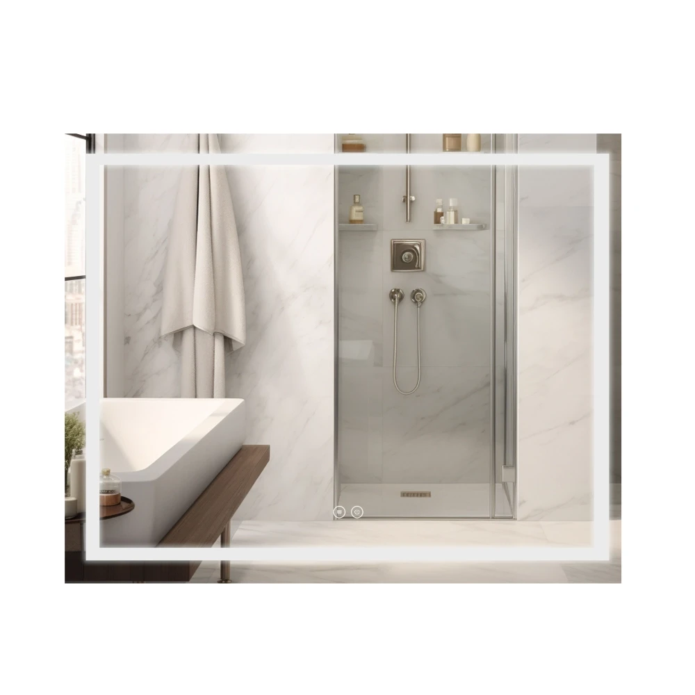 Зеркало Qtap Mideya DC-F614 с LED-подсветкой Touch/антизапотеванием/часами/димером 1000х800 мм (2622383673)