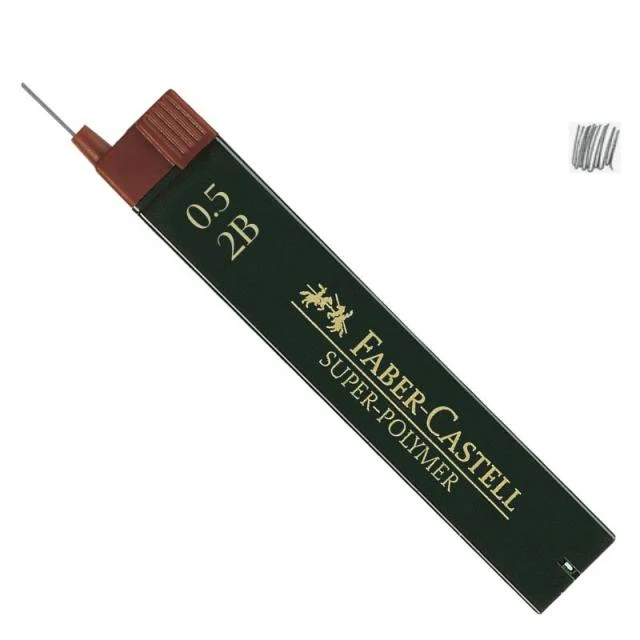 Грифели для механического карандаша Faber-Castell SUPER-POLYMER 0,5 мм 2В (120502)