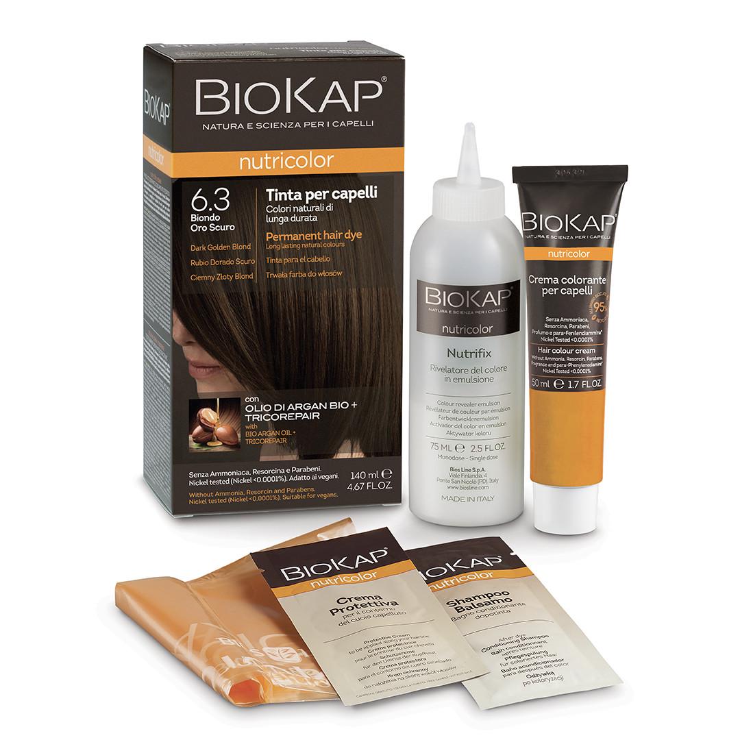 Крем-фарба Bios Line BioKap Nutricolor 6.3 Biondo Oro Scuro 140 мл (27356828) - фото 1 Крем-фарба Bios Line BioKap Nutricolor 6.3 Biondo Oro Scuro 140 мл (27356828) - фото 1