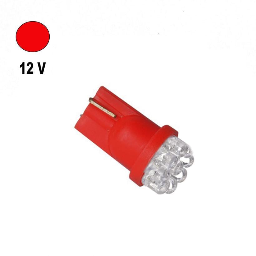 Автомобільна лампа Terra T10 W5W W2,1x9,5d LEDx7 12V Червоний (1311849494) - фото 2