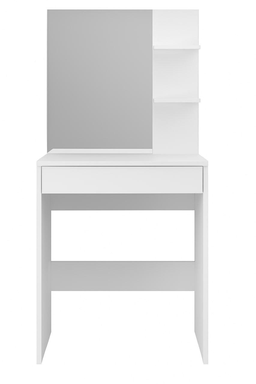 Туалетний стіл N&C для макіяжу з шухлядою столик із дзеркалом і поличками з ДСП Білий (S-14) - фото 1 Туалетний стіл N&C для макіяжу з шухлядою столик із дзеркалом і поличками з ДСП Білий (S-14) - фото 1