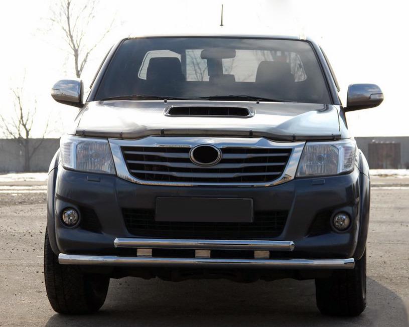Передняя защита ST014 CAN для Toyota Hilux 2006-2015 гг. нержавеющая сталь Хром