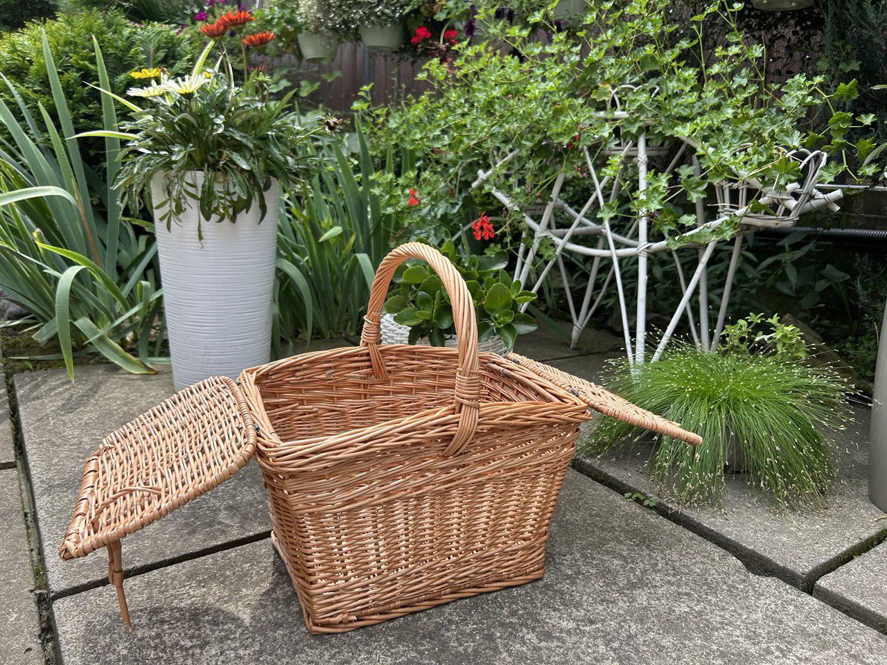 Корзина плетеная Сімейний Затишок из лозы с ручкой и крышкой - фото 4