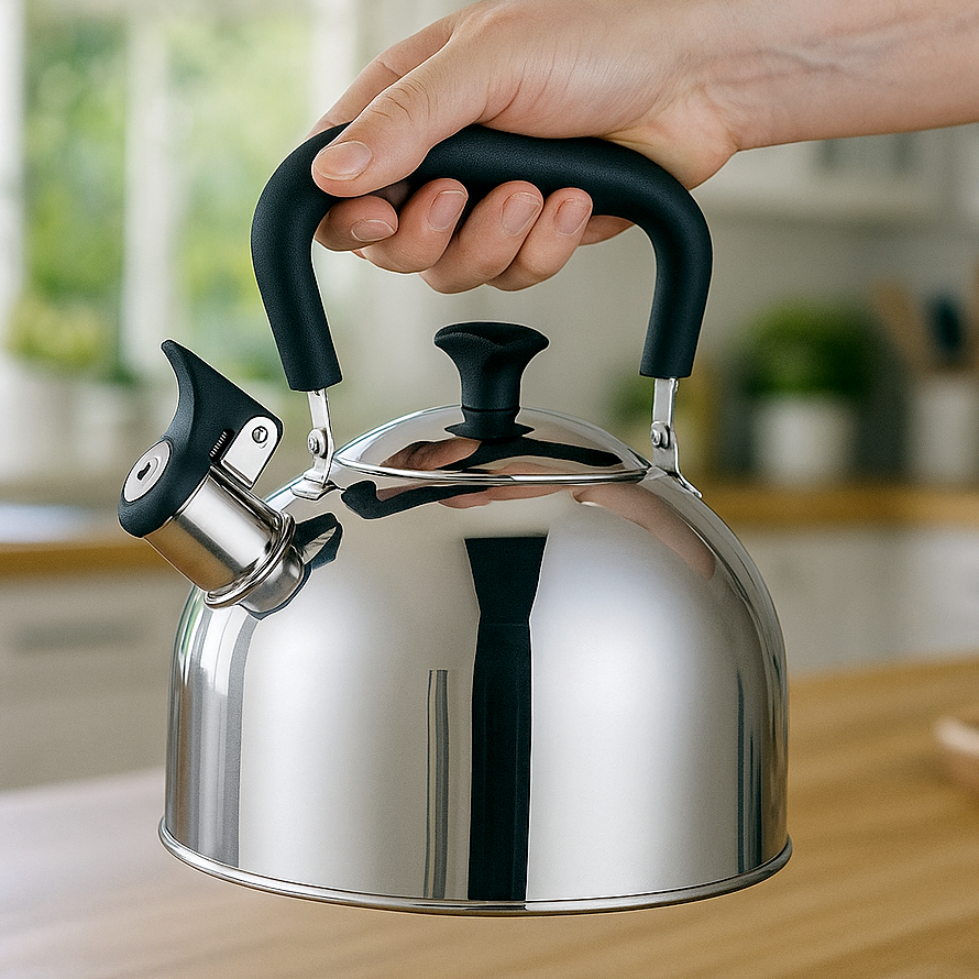 Чайник для плиты со свистком SilverTone нержавеющая сталь одинарное дно 2,0 л (03-MH-4884) - фото 2 Чайник для плиты со свистком SilverTone нержавеющая сталь одинарное дно 2,0 л (03-MH-4884) - фото 2