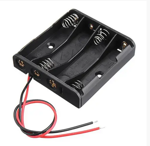 Бокс на 4 ААА батареи 6V для питания Arduino Black (287539)