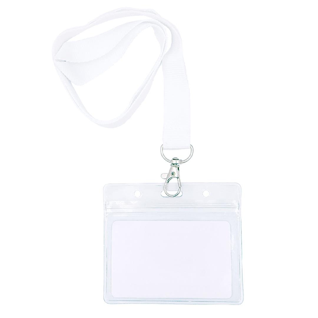 Бейдж на шнурке с карабином Ardix COM-08 98х50 мм 10 шт. Белый (07-016-1-WH)