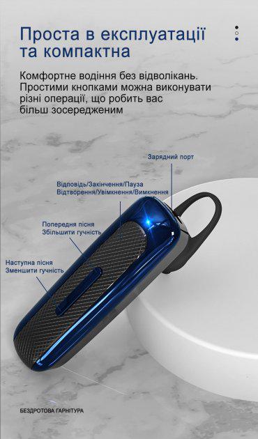 Гарнитура Bluetooth New Bee E-1 чорний (11337060) - фото 3