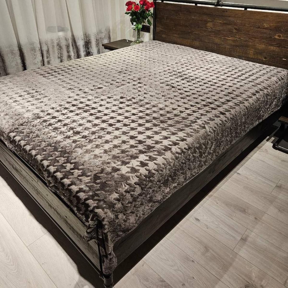 Плед Koloco Гусиная лапка евро 200х220 см Графитовый (38476) Плед Koloco Гусиная лапка евро 200х220 см Графитовый (38476)